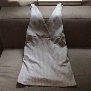Grey pinstripe pinafore dress.....with pockets!!!